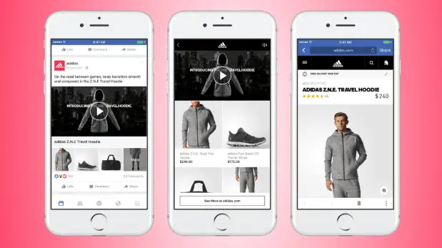 Facebook shoppable collection ad showing tagged products in-feed