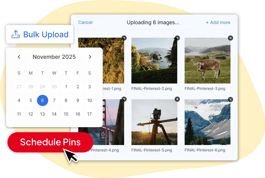 Multiple pins being bulk-uploaded into the Hopper HQ calendar