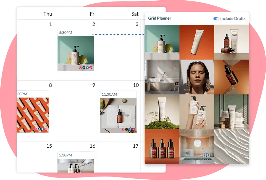 Visual Pinterest content calendar in Hopper HQ