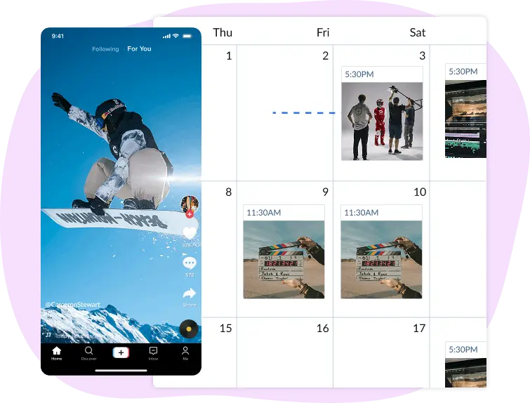 Visual TikTok content calendar in Hopper HQ