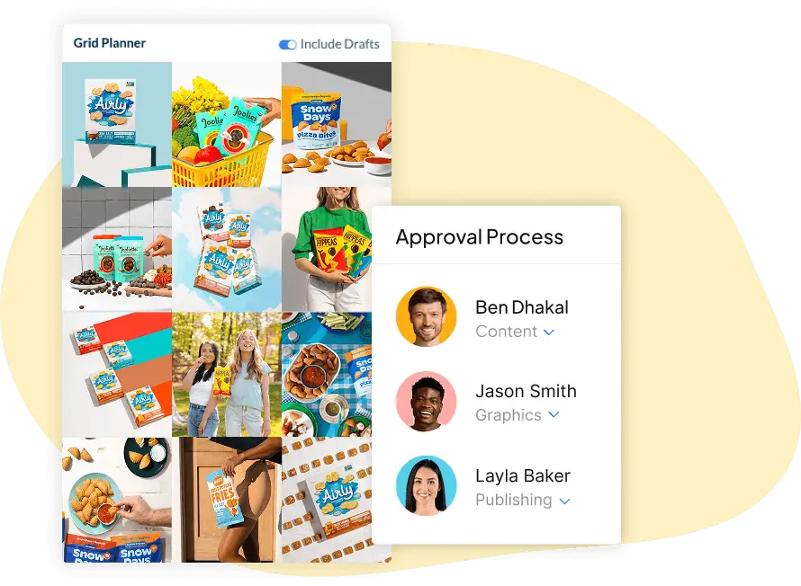 Hopper HQ TikTok grid planner with drag-and-drop preview