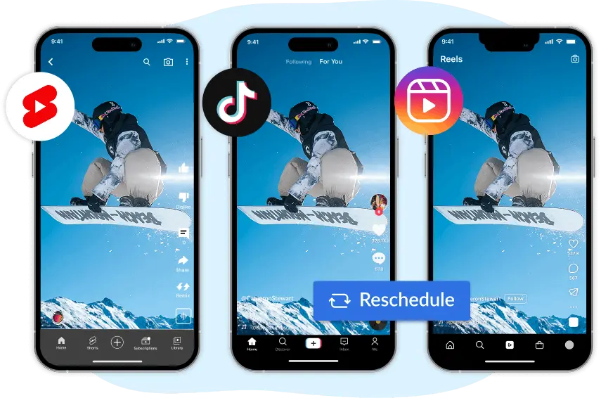 Hopper HQ TikTok reposting and rescheduling interface