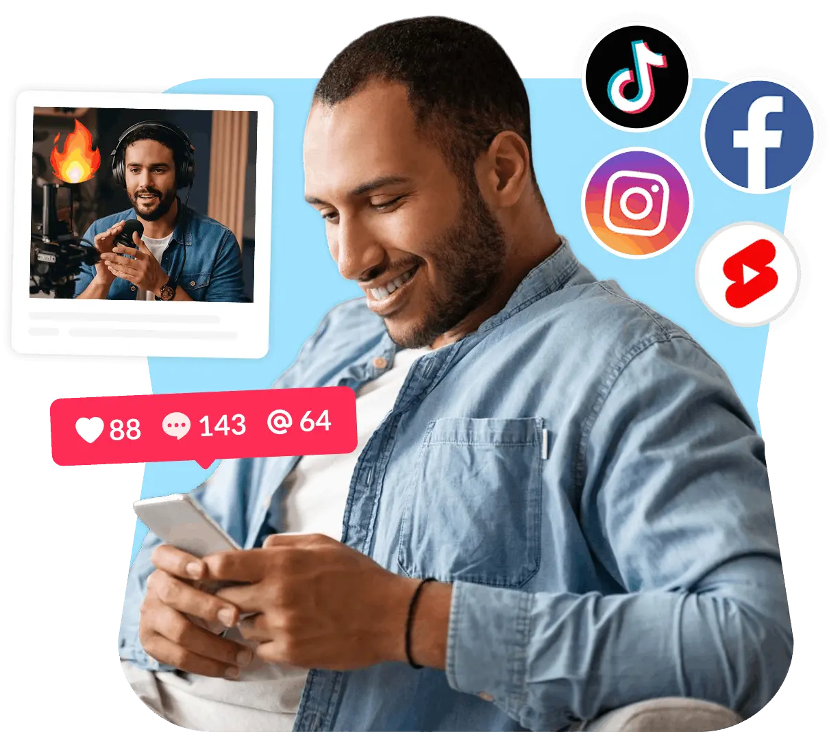 A social media creator catching the latest trends on their phone