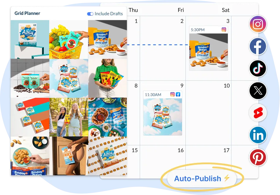 Multi-platform scheduling with calendar and grid planner