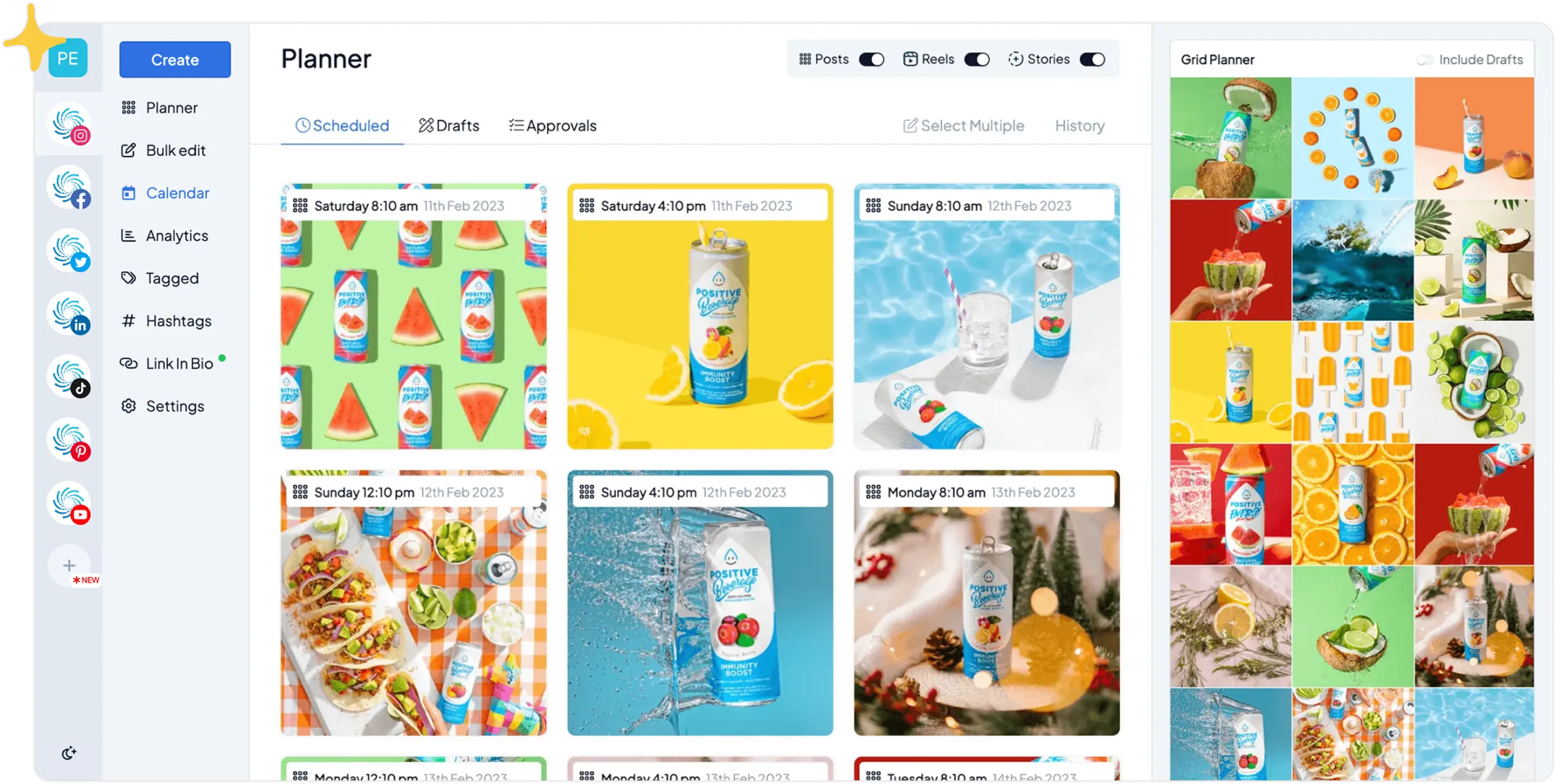 Hopper HQ calendar and grid planner
