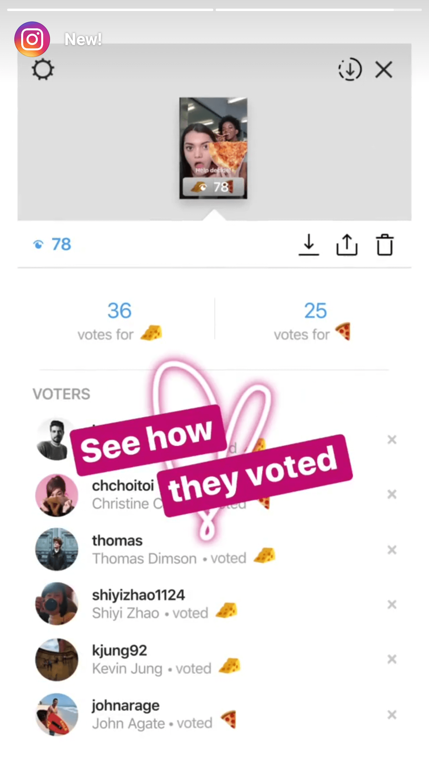 Instagram story polls