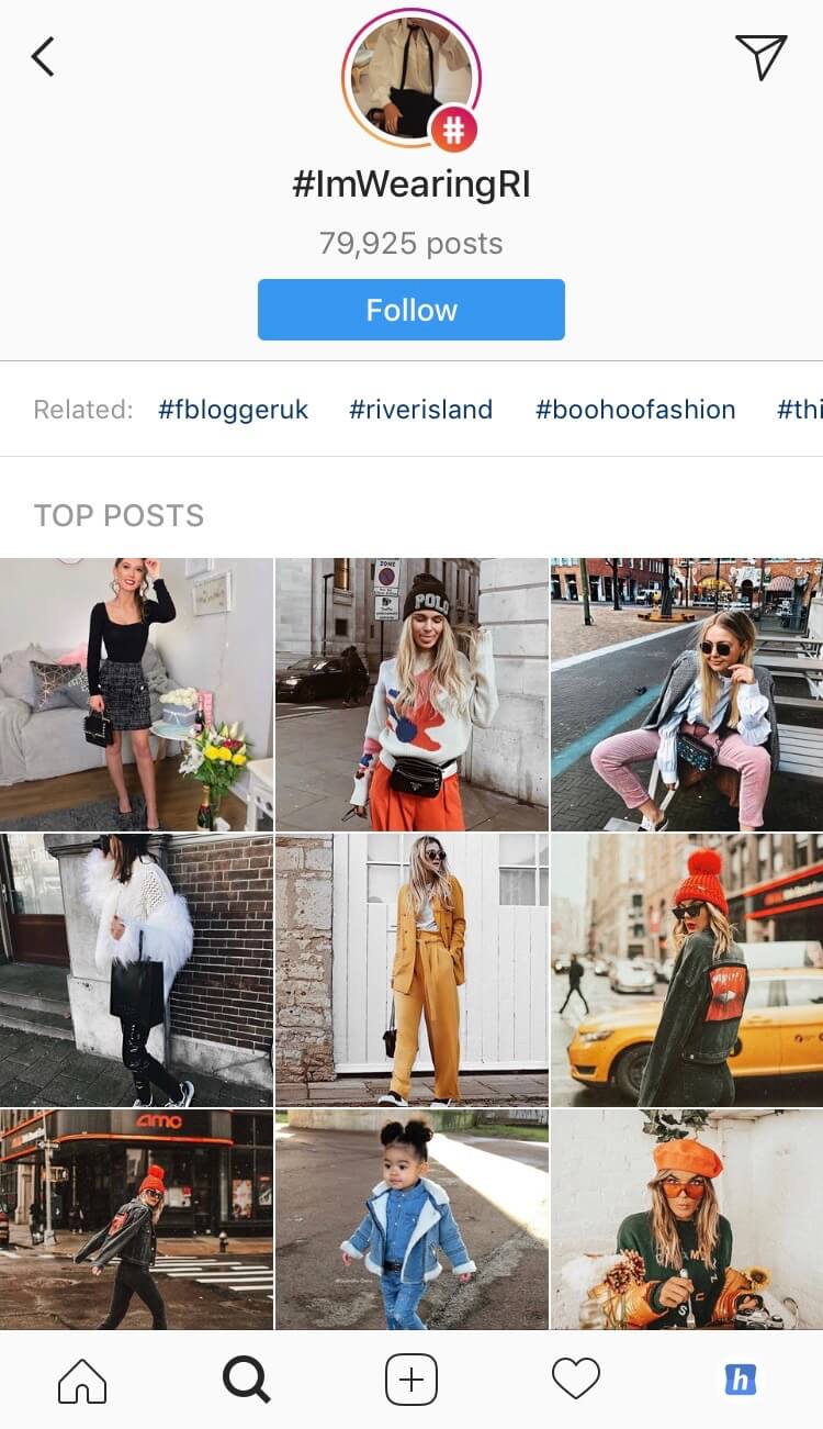 User generated Instagram content