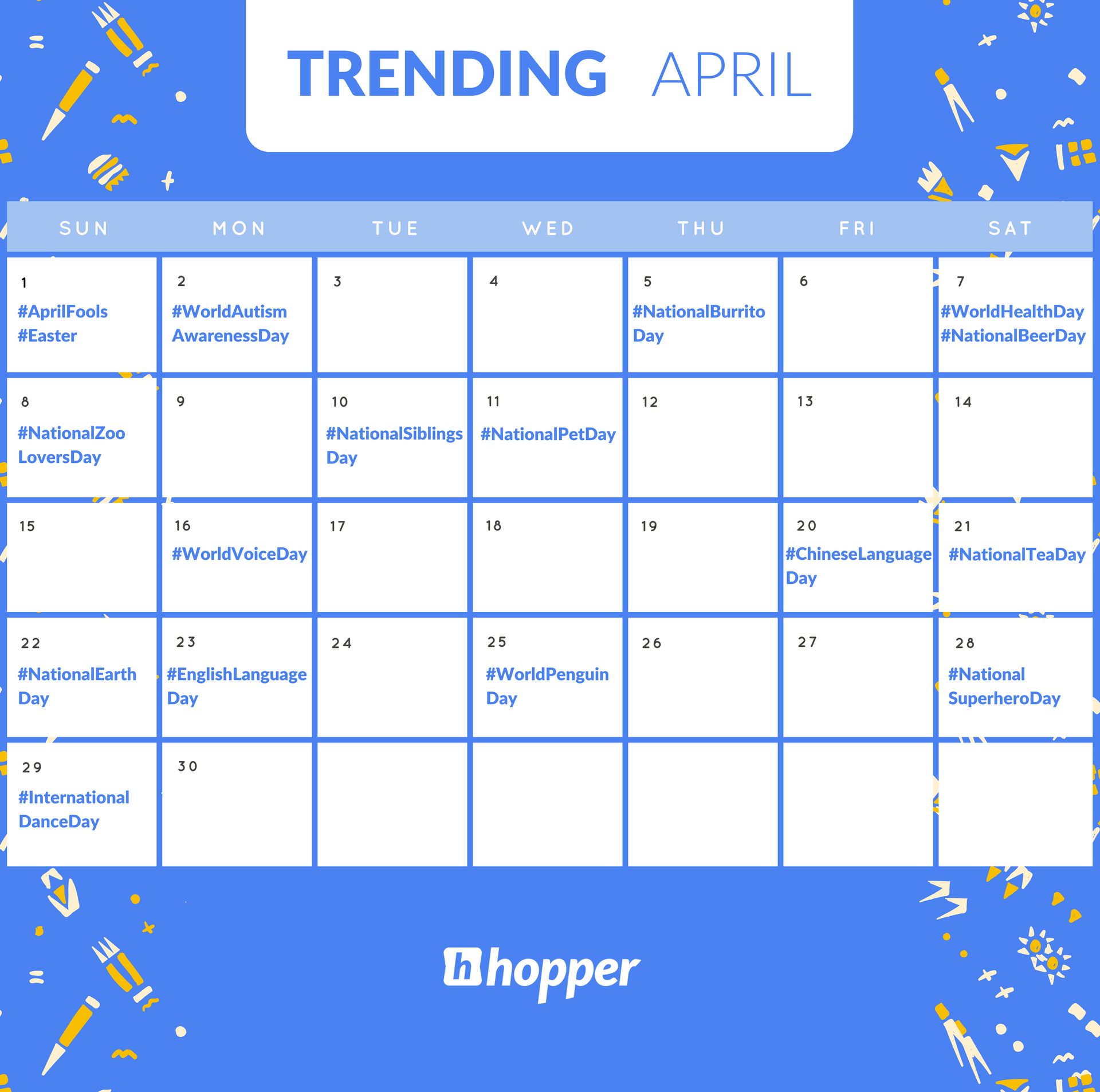 Trending This Month S Hashtags Hot Topics April 2018 As Always We Will Have A Full List Of The Trending Topics And Hashtags For April Too