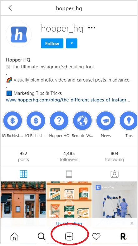 Post on Instagram from PC desktop or laptop
