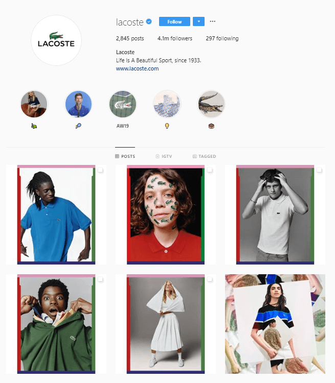 lacoste instagram