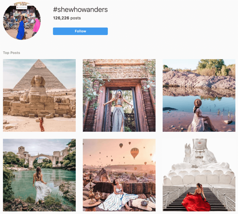 top travel hashtags