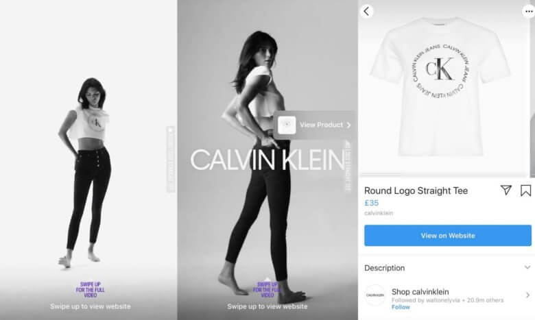 Calvin Klein Shoppable Stickers