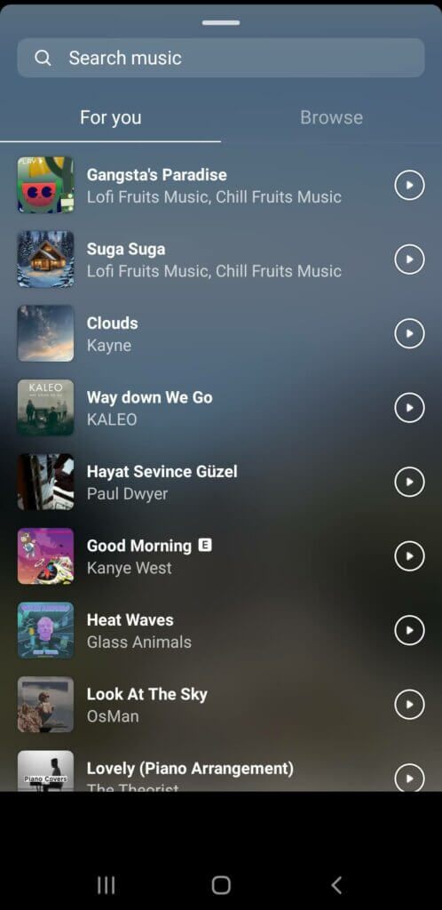 Add music to Instagram Story