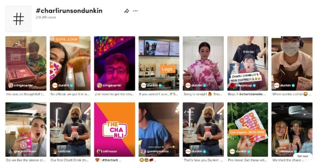 #Charlierunsondunkin hashtag campaign on TikTok