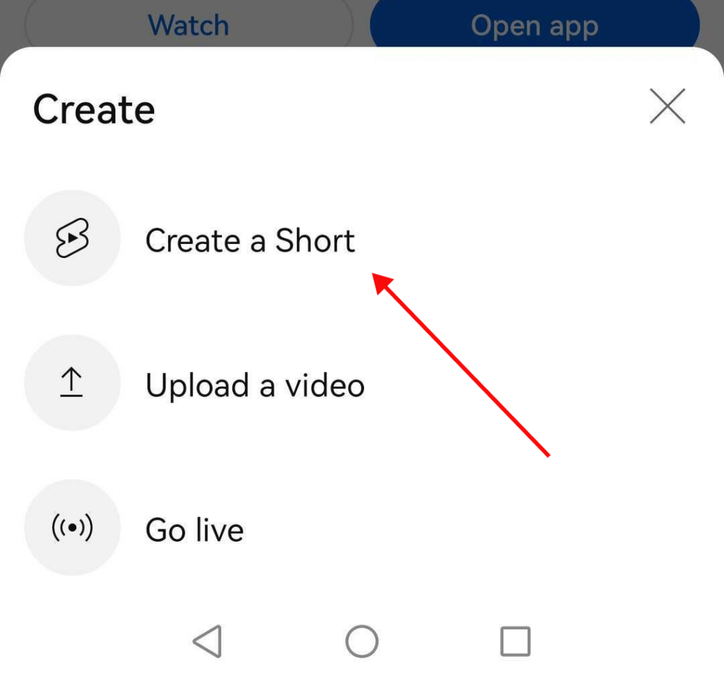 click create a short