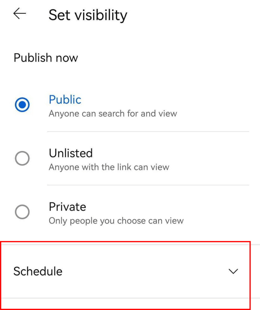 schedule your youtube short