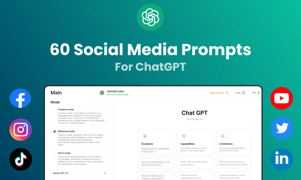 1000+ AI & ChatGPT Prompts for Social Media Post Generation