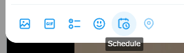 Click on Schedule when creating a tweet