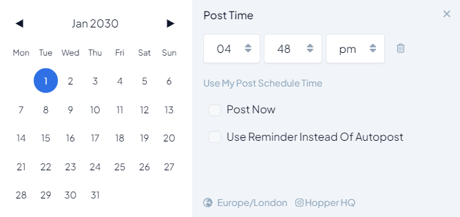 select time to schedule facebook posts